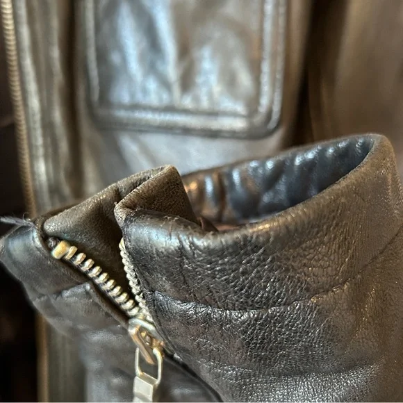 Tommy Hilfiger Black Leather Jacket - Picture 7 of 9